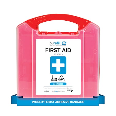 Aero Healthcare Surefill 50 Ansi 2021 A+ First Aid Kit - Retail Plastic Case SF50ANR